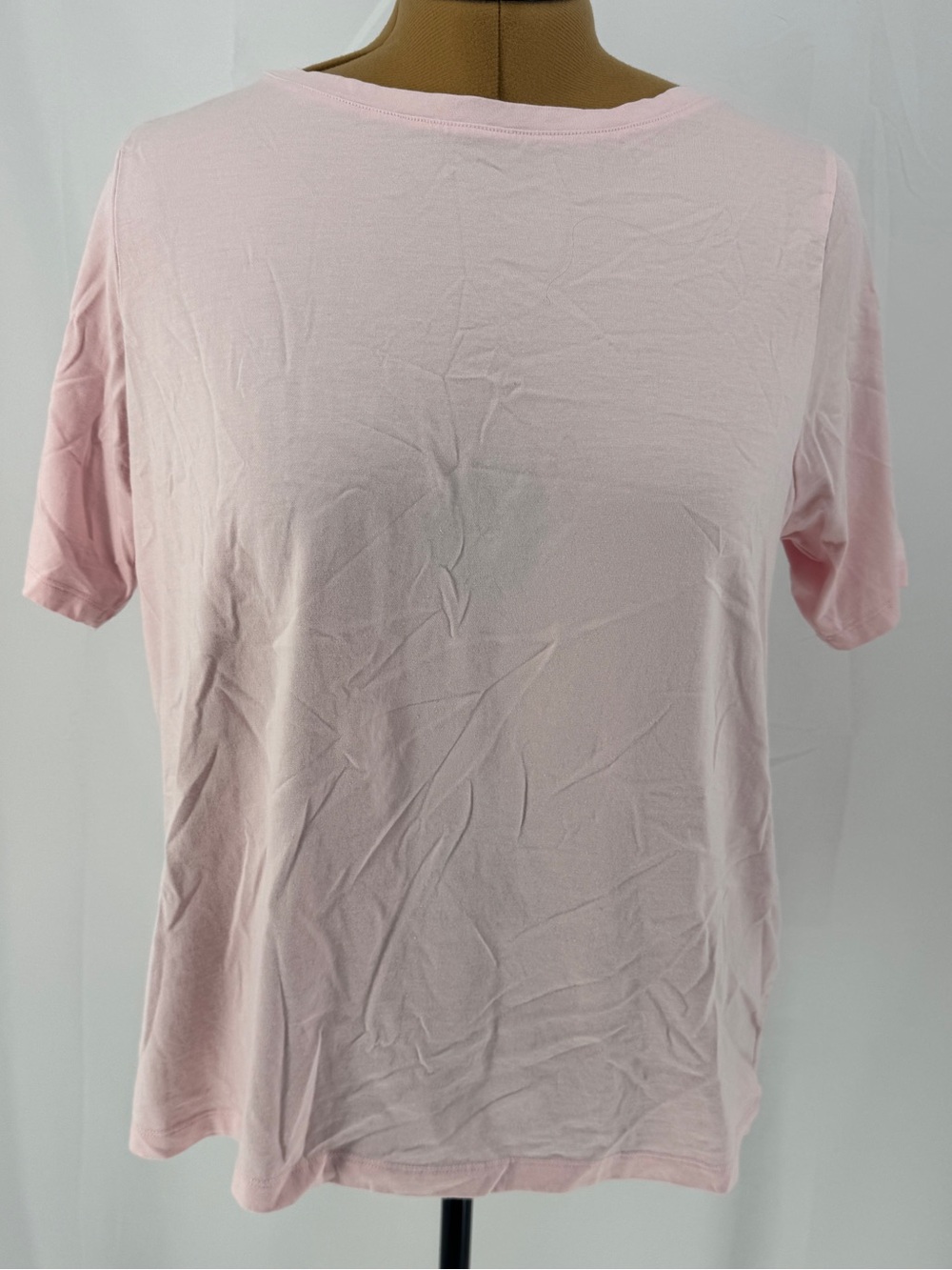 Lands' End Women's Short Sleeve Bateau Neck Tee in Light Pink